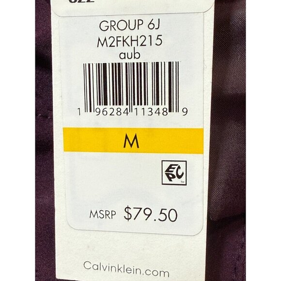 Calvin Klein Pants Womens Medium Purple Pleated Crop Wide Leg High Rise Pull On - Picture 5 of 6